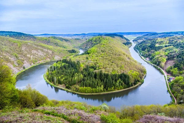 Saar loop at Mettlach. A famous view point. — Stock Photo, Image