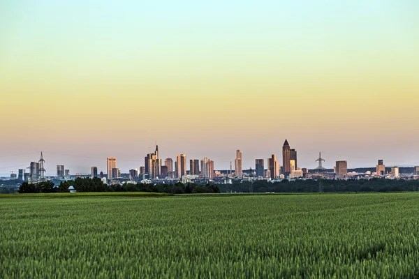 Vista panorâmica para Frankfurt am Main no horizonte — Fotografia de Stock