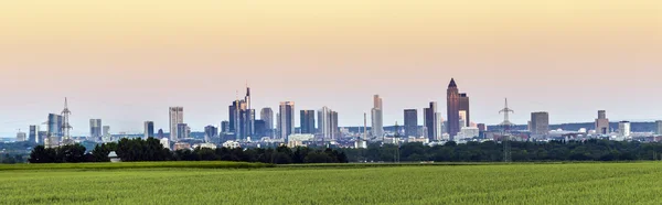 Panoramiczny widok na Frankfurt nad Menem w horyzoncie — Zdjęcie stockowe