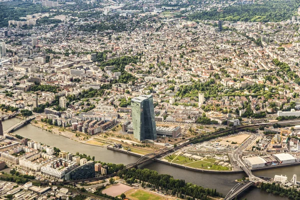 AERIAL-uttaget på nya huvudkontoret för Europeiska centralbanken — Stockfoto