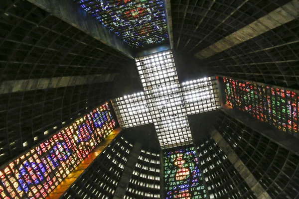 Interiörer av domkyrkan av rio de janeiro (san sebastian) — Stockfoto