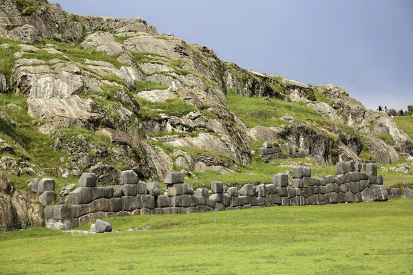 Ściany Sacsayhuaman, starożytną fortecę Inków w pobliżu Cuzco, Peru — Zdjęcie stockowe