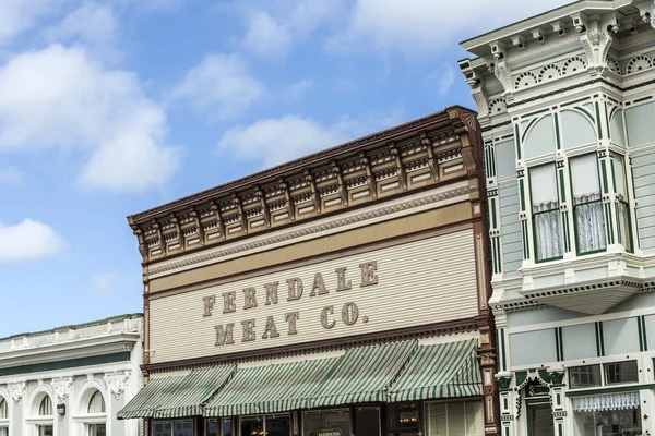 Victoriaanse storefronts in Ferndale, Verenigde Staten — Stockfoto