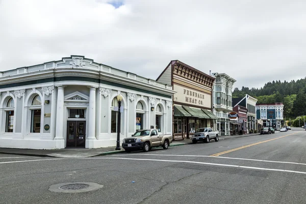 Victorian storefronts in Ferndale, USA — Stock Photo, Image