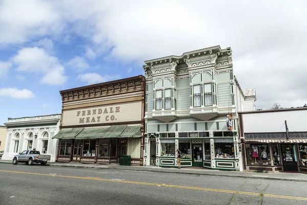 Victorian storefronts in Ferndale, USA — Stock Photo, Image