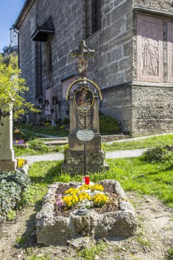 Petersfriedhof Cemetery and catacombs at St Peters Abbey catholi clipart