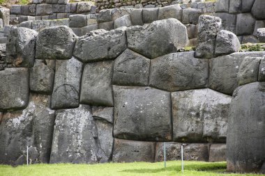 sacsayhuaman duvarlar, Cuzco, Peru yakınındaki antik Inca Kalesi
