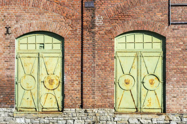 Detalj av gamla industriella tegelbyggnaden — Stockfoto