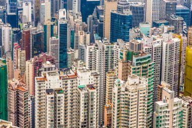 pik üzerinden hong kong şehrinin panoramik manzarası