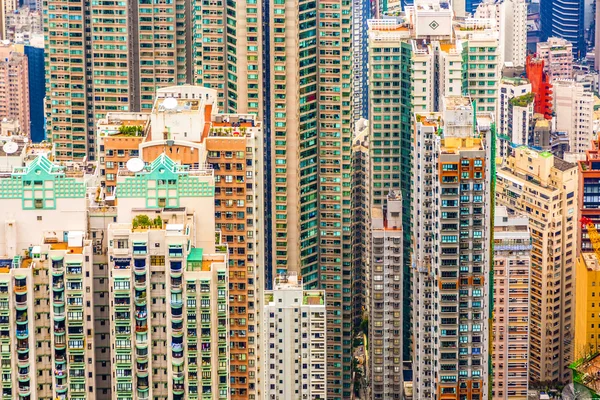 Panoramiczny panoramę miasta hong kong od szczytu — Zdjęcie stockowe