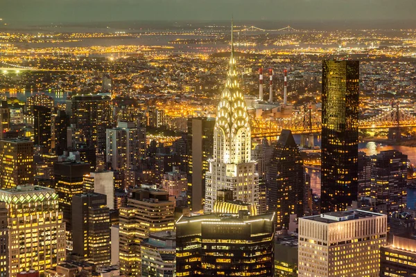 Nova Iorque à noite do Empire State Building — Fotografia de Stock