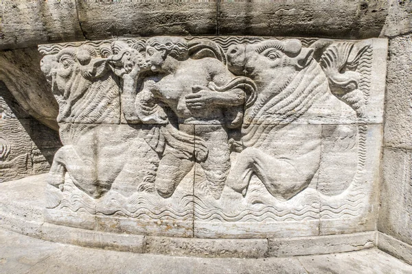 Mythological relief in the Sprudelhof of Bad Nauheim — Stock Photo, Image