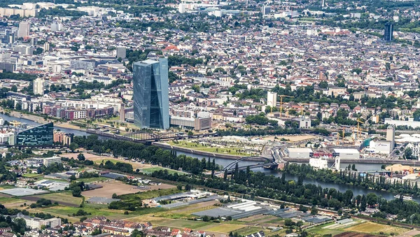 Aerial view of the new seat of the European Central Bank — Stock Photo, Image