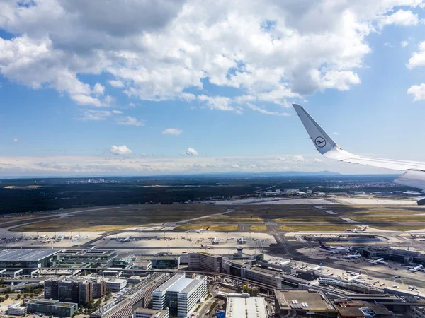 Aerial of airport in Frankfurt Germany — Stock Photo, Image