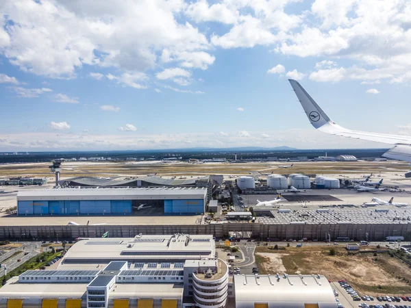 Aerial of airport in Frankfurt Germany — Stock Photo, Image