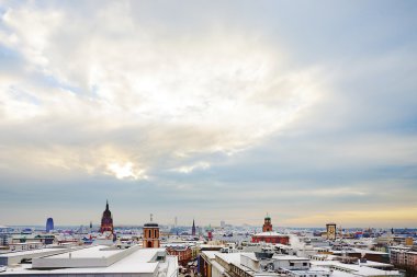  skyline frankfurt hauptwache ve gökdelen kulak ile görüntüleme