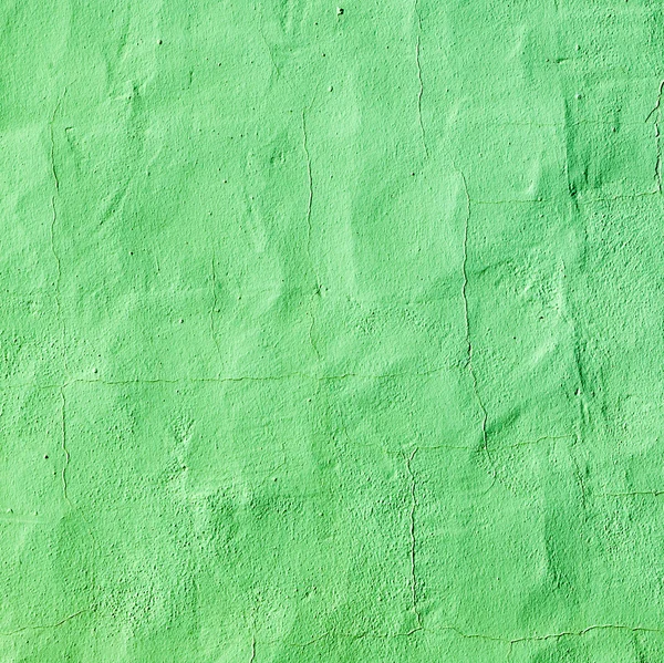 緑の塗られた古いコンクリートの壁 — ストック写真