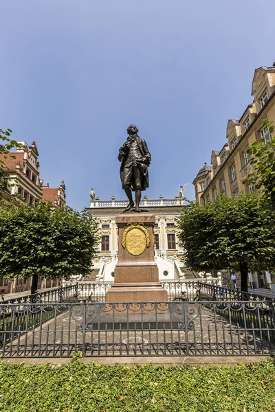 Johann Wolfgang Goethe, Leipzig heykeli — Stok fotoğraf