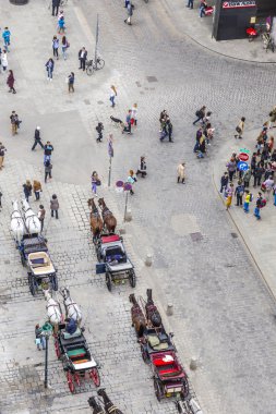 kalabalık Stephansplatz, Viyana hava fiakers ile