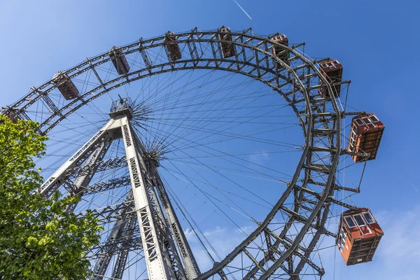 在普拉特维纳 Riesenrad 一个视图 — 图库照片