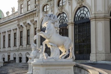 horse Statue at Belvedere Palace in summer, Vienna