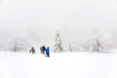 people enjoy the snow and winter area at the Feldberg in Hesse