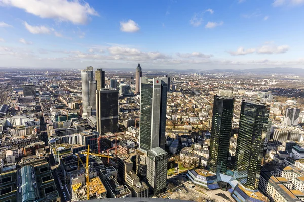 Antenne des Bankenviertels in Frankfurt — Stockfoto