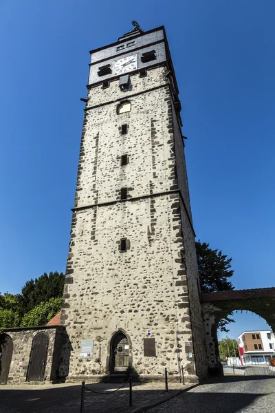 Vista de la famosa torre del casco antiguo de Lich — Foto de Stock
