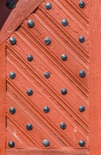 Detalhe da porta velha em casas medievais em Schotten — Fotografia de Stock