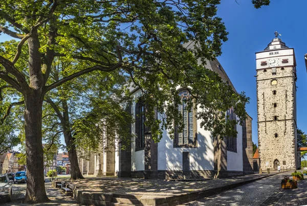 View of famous old town of Lich with tower and church — Stock Photo, Image