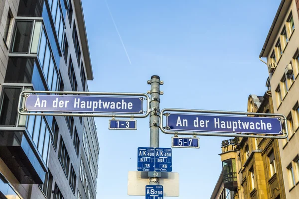 Street sign an der hauptwache — Stock Photo, Image