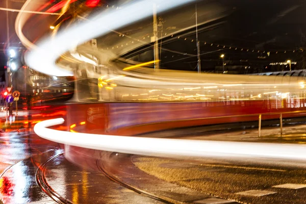 Blurred street car in the old part of vienna — Stock Photo, Image