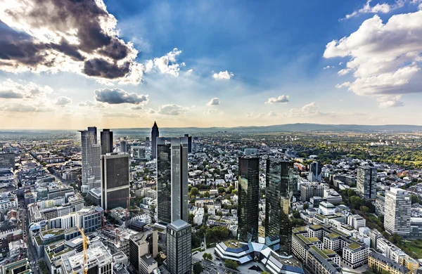 Vista para o horizonte de Frankfurt a partir de Maintower — Fotografia de Stock