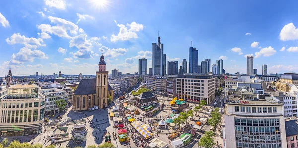 Frankfurt Hauptwache ile havadan görünümü. — Stok fotoğraf