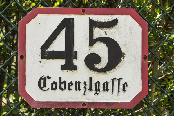 House number 45 in the Cobenzlgasse — Stock Photo, Image