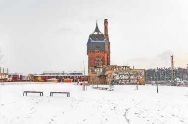 Tren Station Wiesbaden civarındaki, eski tarihi Watertower