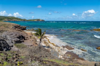 Saint Lucia 'nın manzarası ve manzarası. Grenada' da kayalar var.
