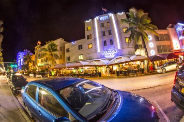 Okyanus sürücü binalar South Beach gece okyanus bağışı