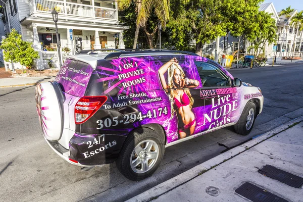 Offers on car for  free shuttle to adult entertainment — Stock Photo, Image