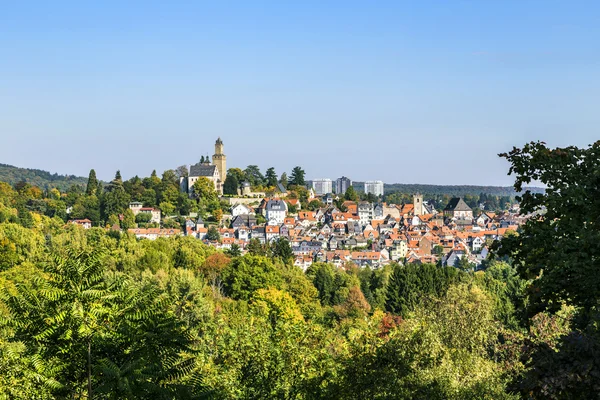 Vista al casco antiguo y al castillo de Kronberg — Foto de Stock