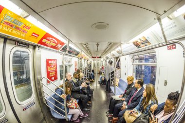 People travel in the Metro in  New York