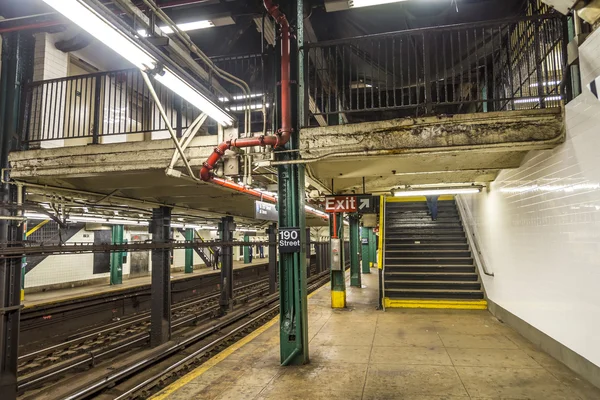 Tunnelbanestationen 190 gatan i New York — Stockfoto