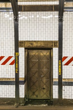 metro in New York with old historic tiles 
