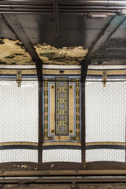 metro in New York with old historic tiles 