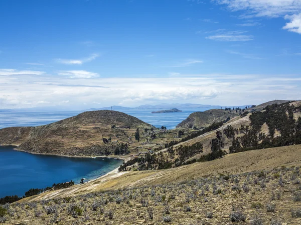 Pohled na jezero Titicaca v Isla del Sol — Stock fotografie