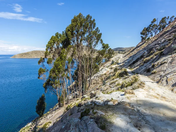 Pohled na jezero Titicaca v Isla del Sol — Stock fotografie