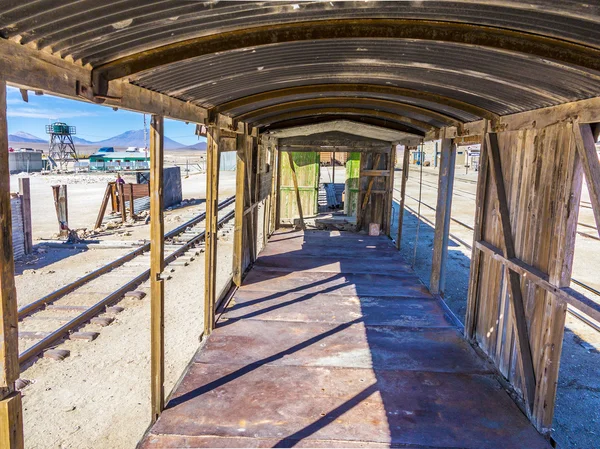 Gohst Train near Salar de Uyuni at Eduardo Avaroa National Reser — Stock Photo, Image