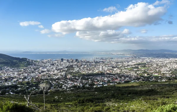 Panoramatický pohled na město v Dawn (Sunrise v Kapském městě, tabulka — Stock fotografie