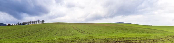 Panorama z venkovské oblasti v Durynsku, Bad Frankenhausen — Stock fotografie