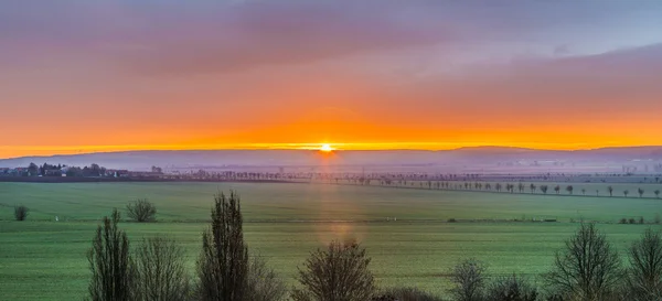 Horisont av landsbygden i Thüringen, Bad Frankenhausen — Stockfoto